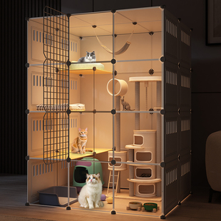 猫笼子超大自由空间家用室内猫别墅猫柜窝厕所猫砂盆非猫爬架一体