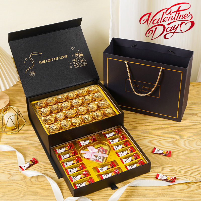 德芙巧克力礼盒装精美高档双层礼物送老婆女生圣诞节情人节礼物