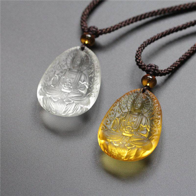 观音菩萨本命守护神琉璃挂件吊坠项链南海观音饰品