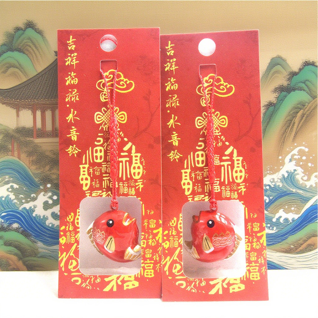 锦鱼水音铃祈福御守小铃铛招福吉祥手机链书包挂饰