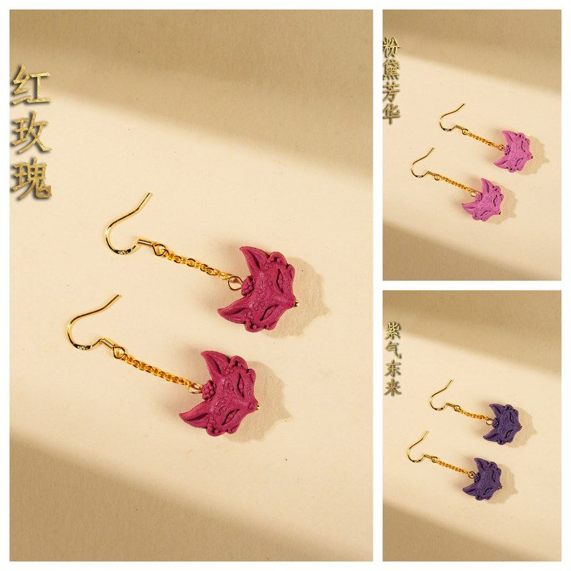 合香珠凤九耳环复古 饰品 女高级感耳坠秋季配饰小众一件代发工厂