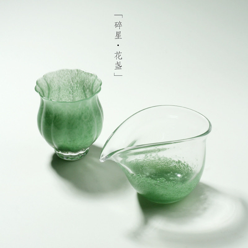 手工琉璃品茗杯高颜值功夫茶具水晶玻璃茶杯喝茶杯子家用女主人杯