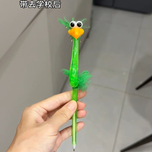 创意搞怪鸵鸟圆珠笔中性笔巨能写高颜值小学初中生专用2025新款