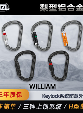 PETZL攀索  William M36登山攀岩大开口梨型HMS自动主锁