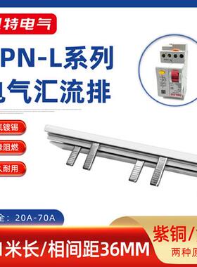 DPN漏电63A汇流排20A-70A紫铜黄铜DZ267漏保空开连接排断路器接线
