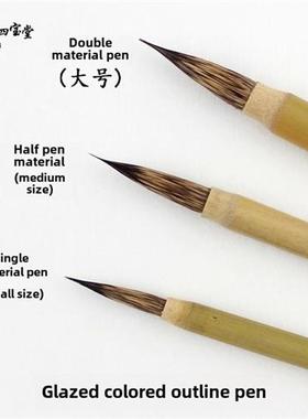 陶瓷钩笔单料半双料刷上釉新彩洋彩粉彩纯紫色毛刷