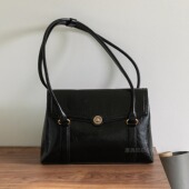 摩西奶奶 油蜡牛皮单肩托特包通勤韩系邮差包翻盖包2025年新款 包