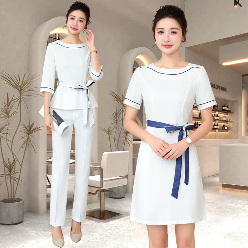 高端美容师工作服女整形医院养生馆SPA连衣裙桑拿足浴足疗技师服