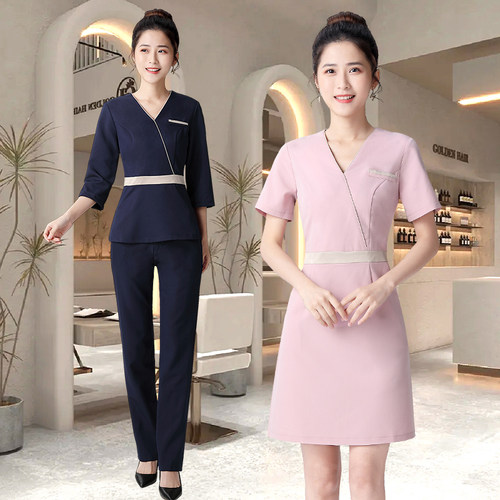 美容院足浴技师工作服新款修身