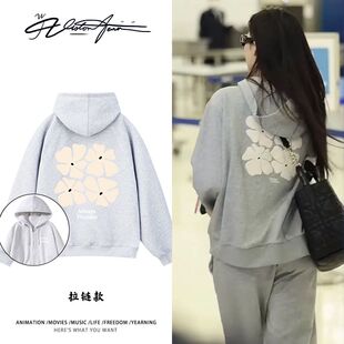 泰剧lingorm邝玲玲keepsilent陈美玲同款连帽开衫卫衣潮流百搭