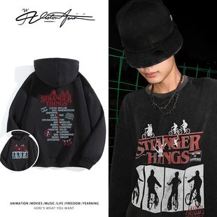 保暖 周边印花连帽卫衣男女同款 怪奇物语美剧Stranger Things同款