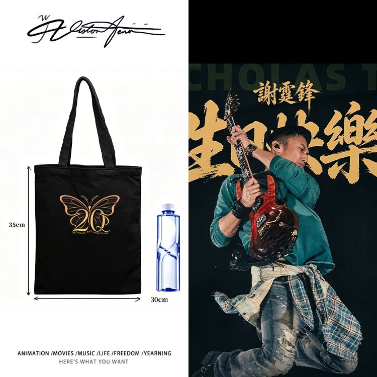 谢霆锋Evolution进化20年×蝴蝶应援定制DIY帆布包袋单肩手提环保