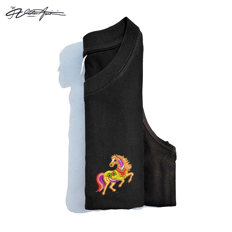 【刺绣】彩虹马棉无袖宽肩背心坎肩运动t恤宽松男女同款新款