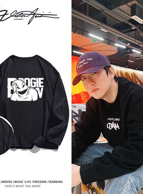 张千CJam晒照同款限定联名图案印花纯棉长袖T恤打底衫休闲上衣