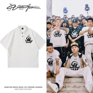 百搭简约 BLOCK团服盛宇gai功夫胖刘聪风林火山POLO衫 夏季 短袖