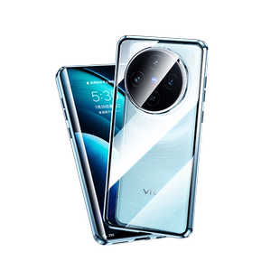 适用vivox100s手机壳新款vivox100pro手机套双面玻璃x100ultra全包防摔保护壳磁吸镜头x100Spor网红高档外壳