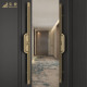 新中式 高档推拉双开关玻璃大门把手酒店会所古铜推拉实木门把手黑