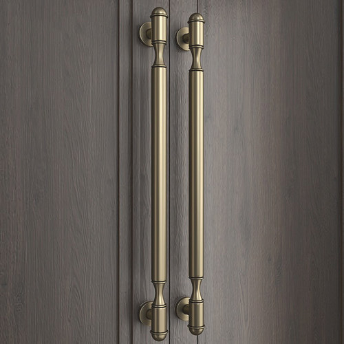 现代极简约玻璃门拉手加厚不锈钢定制酒店商铺推拉实木门把手黑色