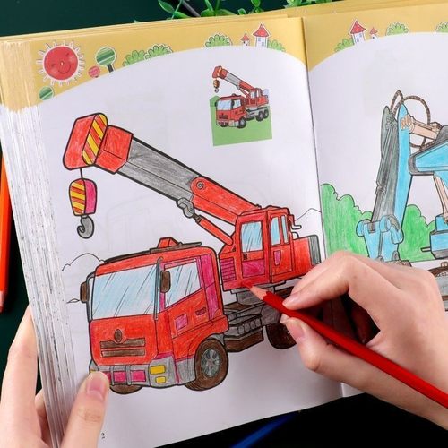 汽车画画本涂色书幼儿园涂鸦绘本