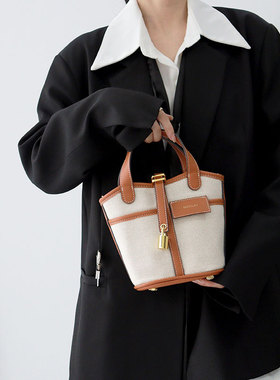 MOXILILI莫西里里新款mini菜篮子包女小众手提袋手拎水桶包帆布包