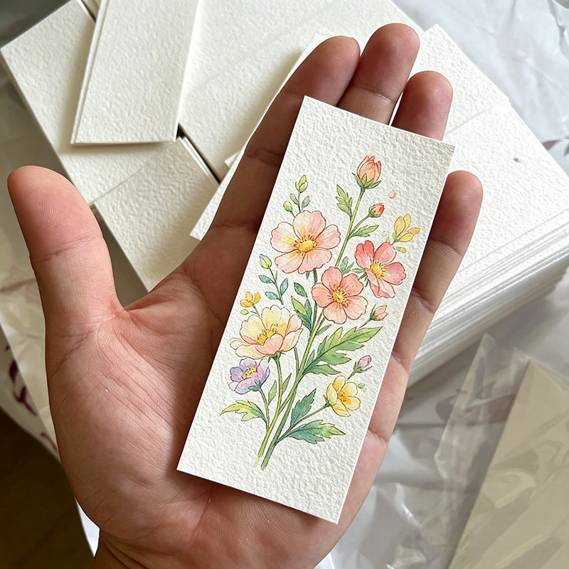 宝虹艺术家大师级水彩纸书签全面水彩画纸300g书签手绘DIY空白水彩纸书签5cm*12cm