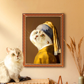 萌宠工坊宠物画像定制小猫咪狗头像肖像名画装 饰挂墙画礼物纪念品