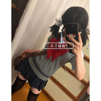 学院风少女童JK制服套装学生马甲背心校供感无袖毛衣百褶裙一套装