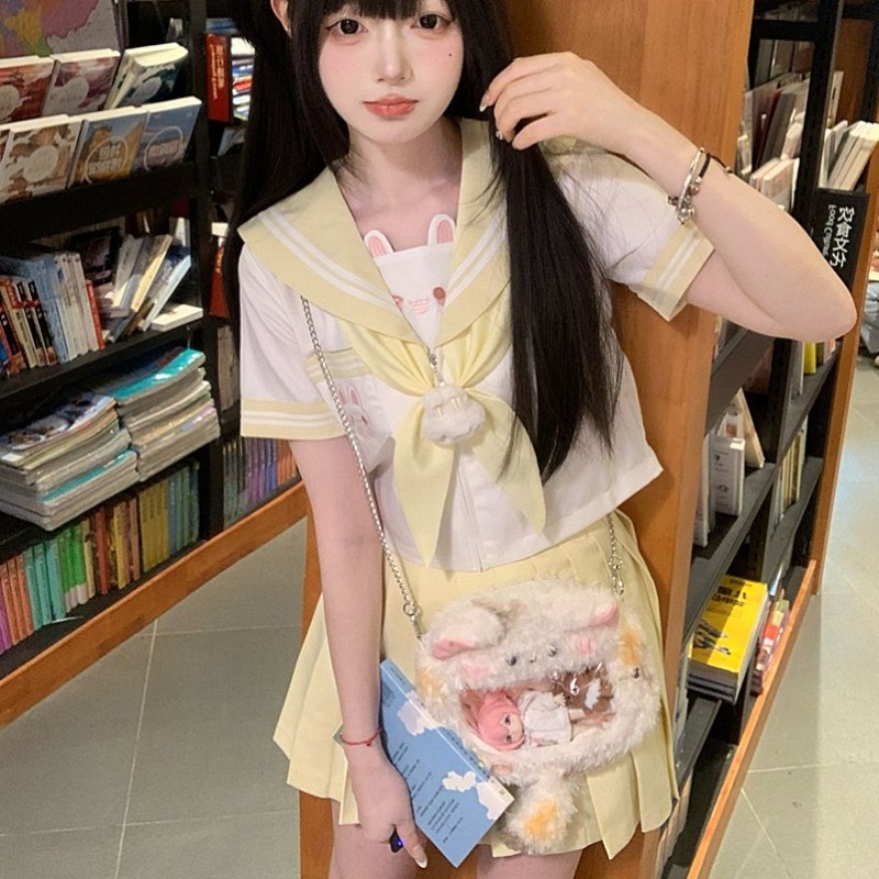 女大童装原创欧咪兔萌款幼稚园jk制服学院风甜美水手服短袖套装