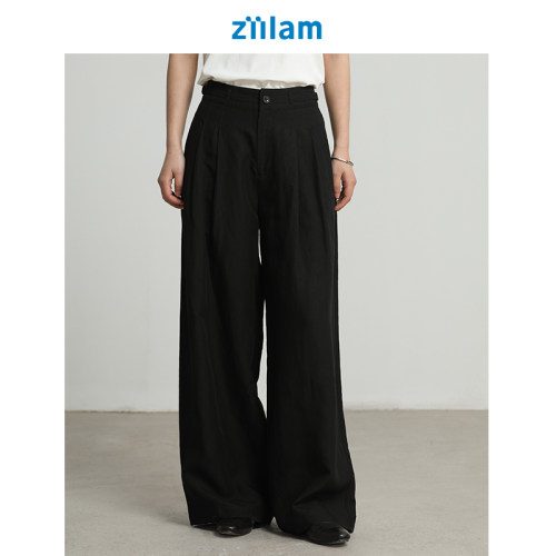 ziilam枝蓝凉感长裤亚麻