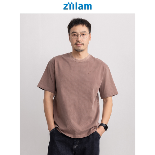 ziilam丨植物染纯棉短袖t恤男士