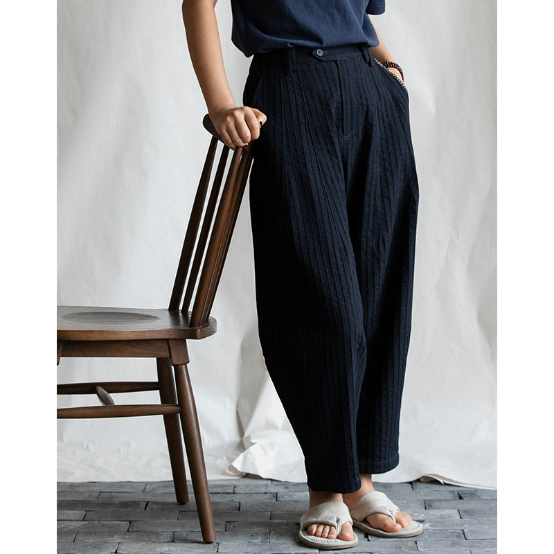 ziilam枝蓝 Shangri-la茧型裤休闲春秋女裤高级直筒棉麻牛仔裤,女装/女士精品,休闲裤,淘宝优惠券,粉丝福利购,淘宝优惠卷