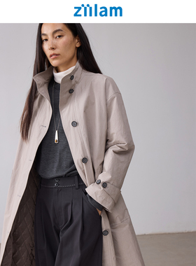 ziilam枝蓝 长款风衣棉服3M新雪丽长款廓形休闲松弛保暖外套女