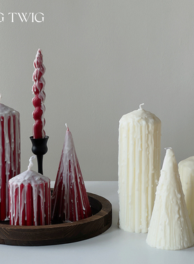 手工滴泪蜡烛室内桌面烛光圣诞节氛围感艺术风小众家居装饰摆件