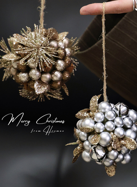 圣诞树铃铛挂件高级感挂饰圣诞节装饰球christmas配件平安夜礼物