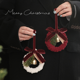 圣诞节铃铛挂件平安夜礼物手工花环圣诞树吊饰装饰小挂件简约摆件