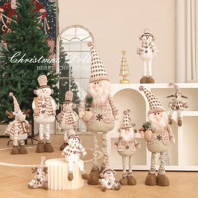圣诞节装饰品老人雪人麋鹿玩偶公仔摆件商场场景布置橱窗拍照道具