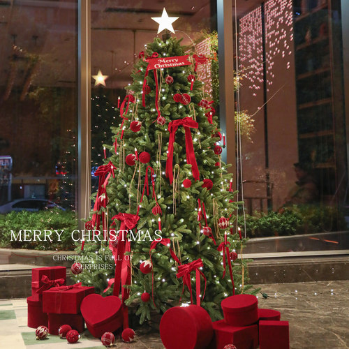 高级感红色圣诞树纯PE