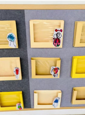 幼儿园作品牛栏皮纸收纳盒手工绘画装饰盒创意游戏故事盒墙面墙贴