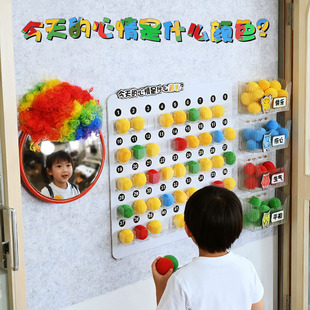 幼儿园小班心情小丑签到台创意仪式感装饰班级教室桌面氛围布置