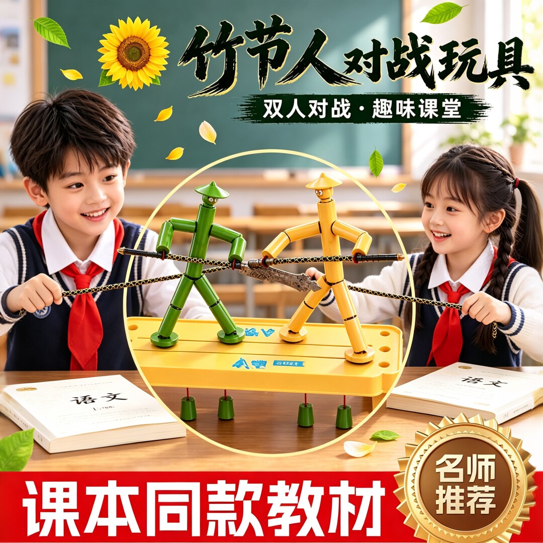 【竹节人对战玩具】教材同款