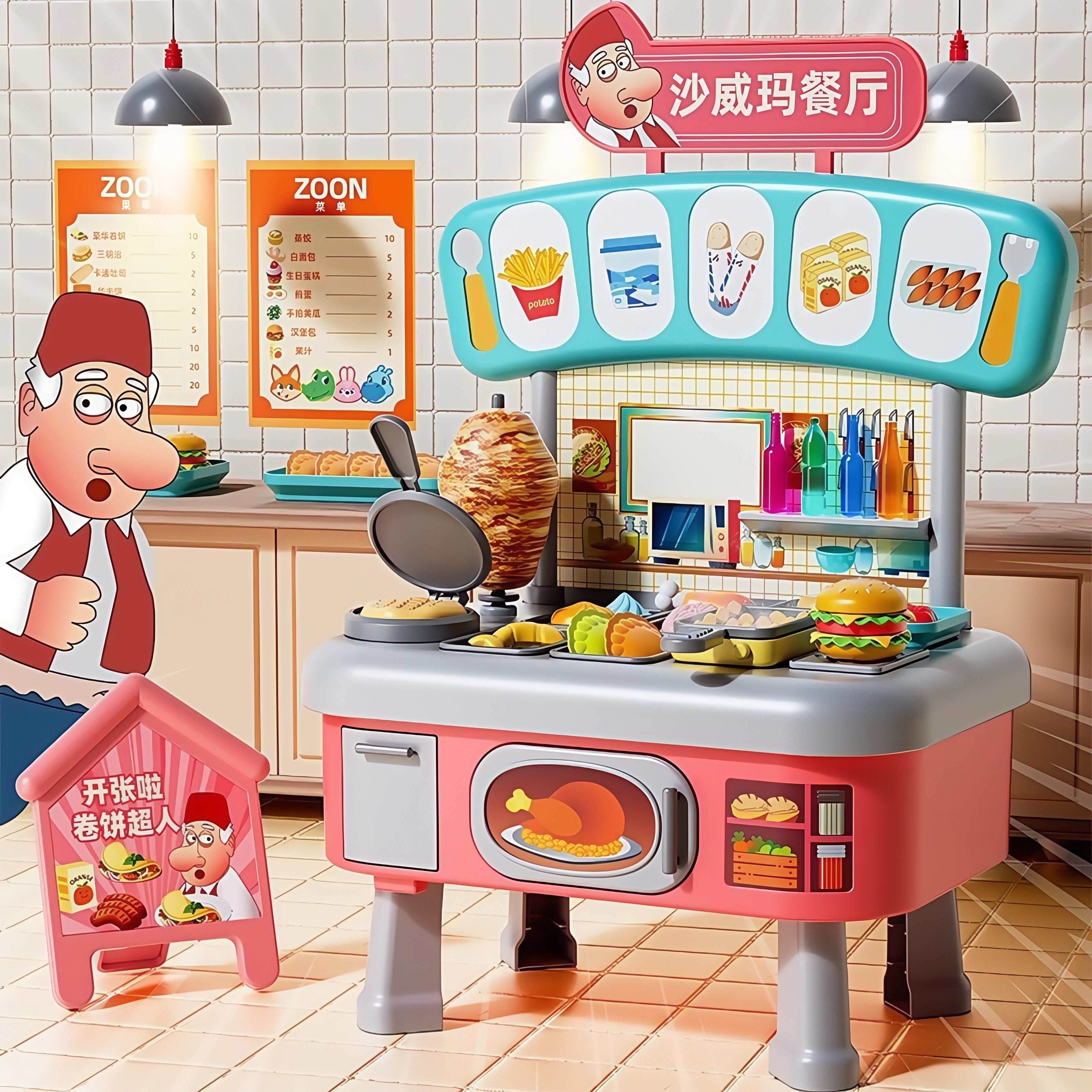 沙威玛餐厅消磨时间手工diy材料包玩具儿童女孩橡皮安全魔法彩泥