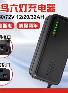 小鸟专用电动车充电器48/60/72v12/20ah电瓶车电车铅酸电池通用