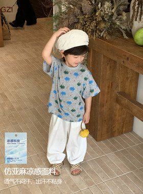 现货【椰树】165g男童夏季度假风凉感印花休闲T恤百搭橙子小童店