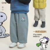 史努比联名束脚裤 现货 加绒厚款 儿童冬季 保暖CZ5S39 史努比联名