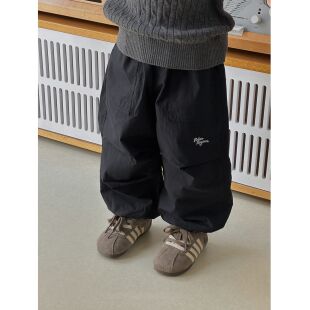 休闲棉锦皱束脚裤 男童秋季 百搭CZ5Q27 棉锦混纺 现货