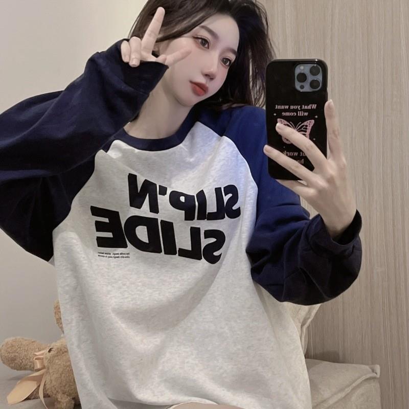 9099# 实拍 实价 大鱼鳞  秋装新款韩版美式复古卫衣女宽松休闲