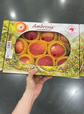 顺丰新西兰Ambrosia苹果1.8kg新鲜水果脆甜清爽皮薄紧实山姆代购