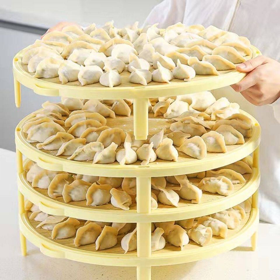 多层饺子帘饺子架可叠加不粘饺子皮无毒防霉无异味家用包饺子神器