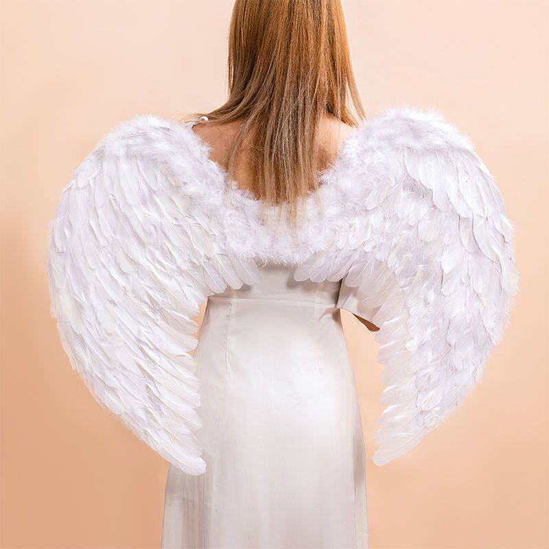 万圣节白色天使羽毛翅膀背饰节日舞台表演道具大天狗cosplay扮演