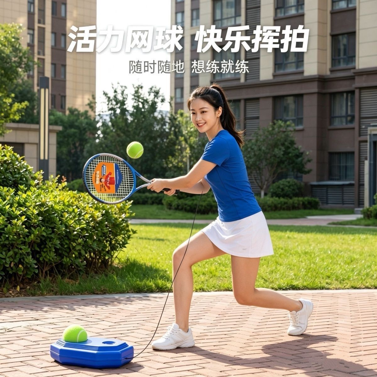 网球训练器单人自打回弹带线双人双拍初学者弹力球回弹带绳子新款